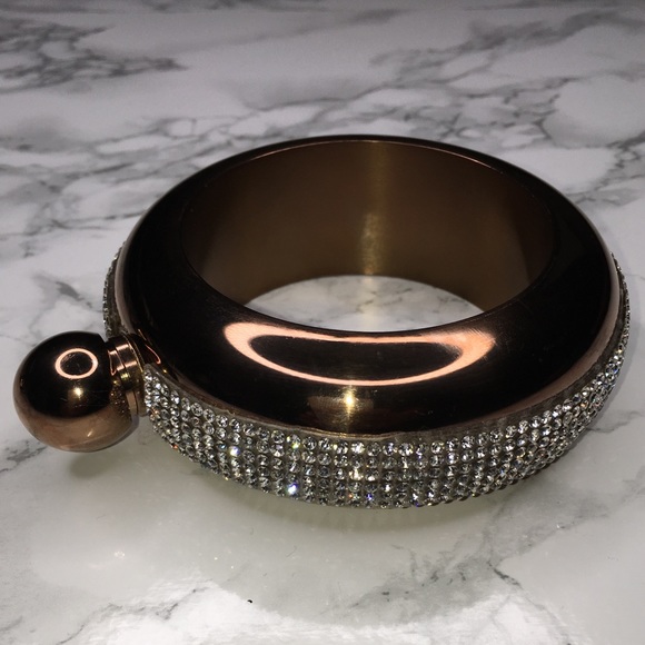 Rose Gold Flask Bracelet Bangle - Picture 1 of 7